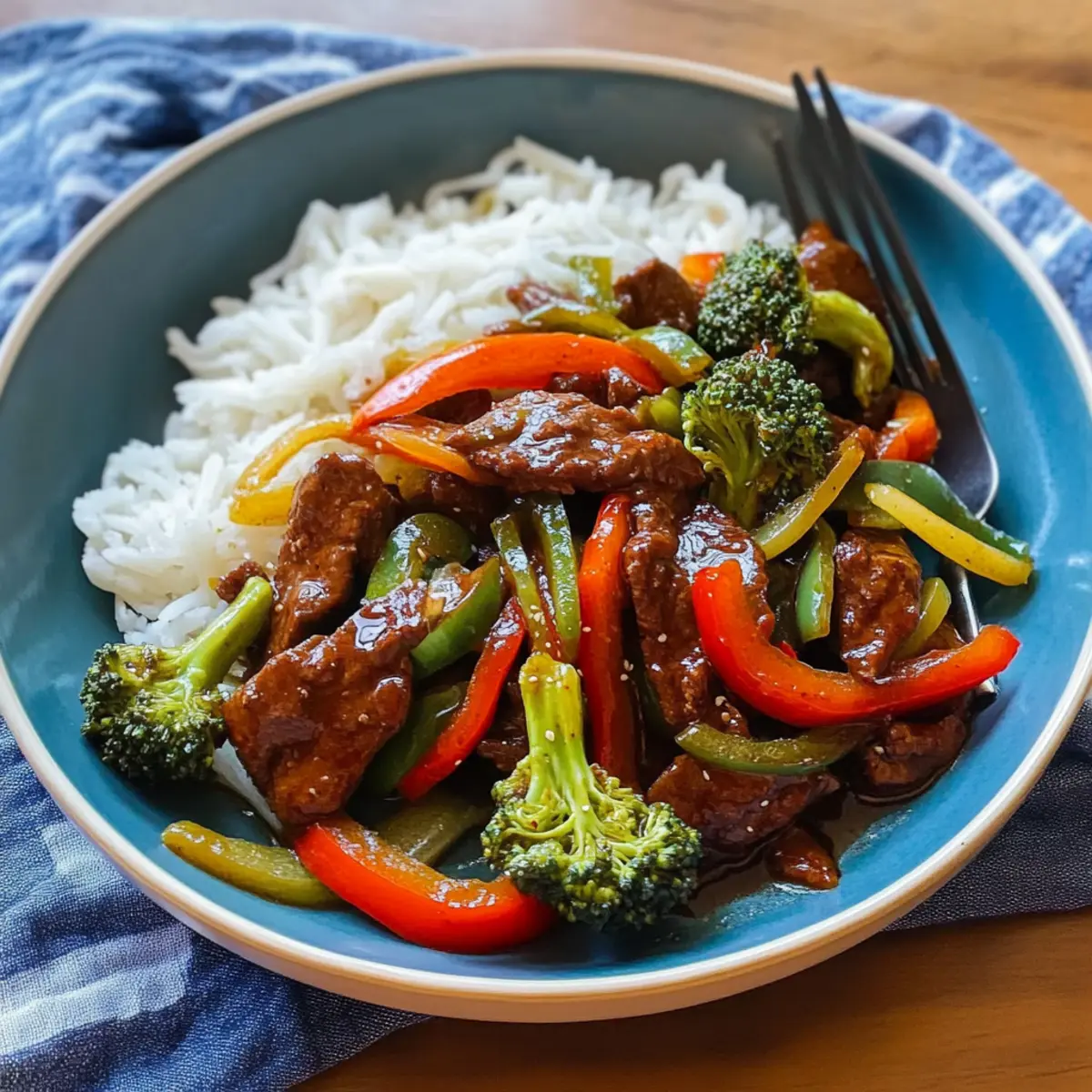 Korean Beef Stir Fry with Peppers & Broccoli