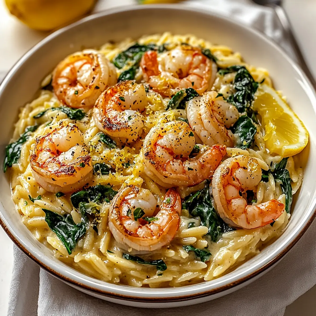 Creamy Garlic Shrimp Orzo