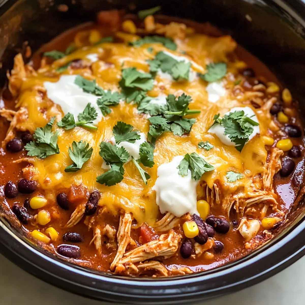 Crockpot Chicken Enchilada Casserole