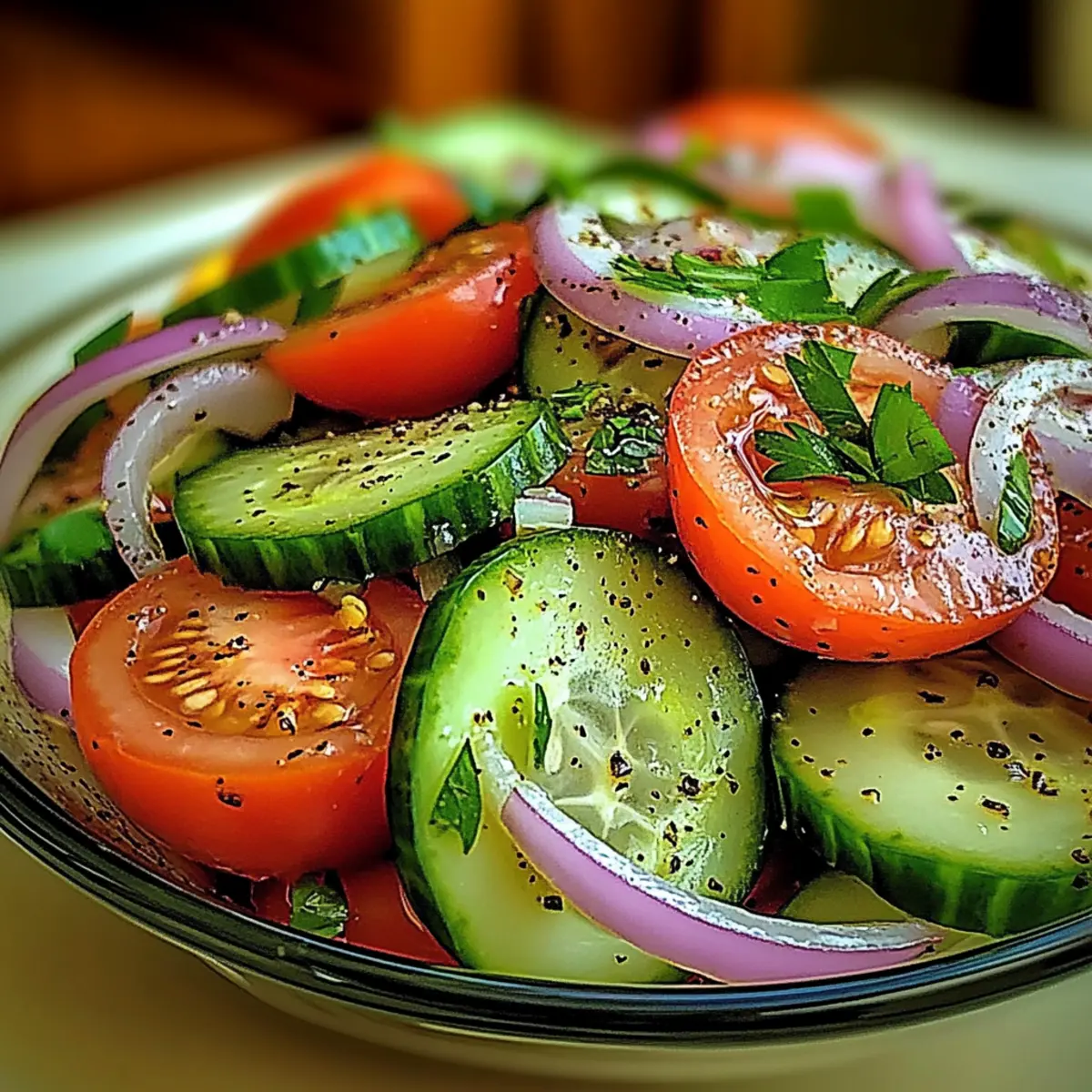 Marinated Cucumber, Tomato, and Onion Salad