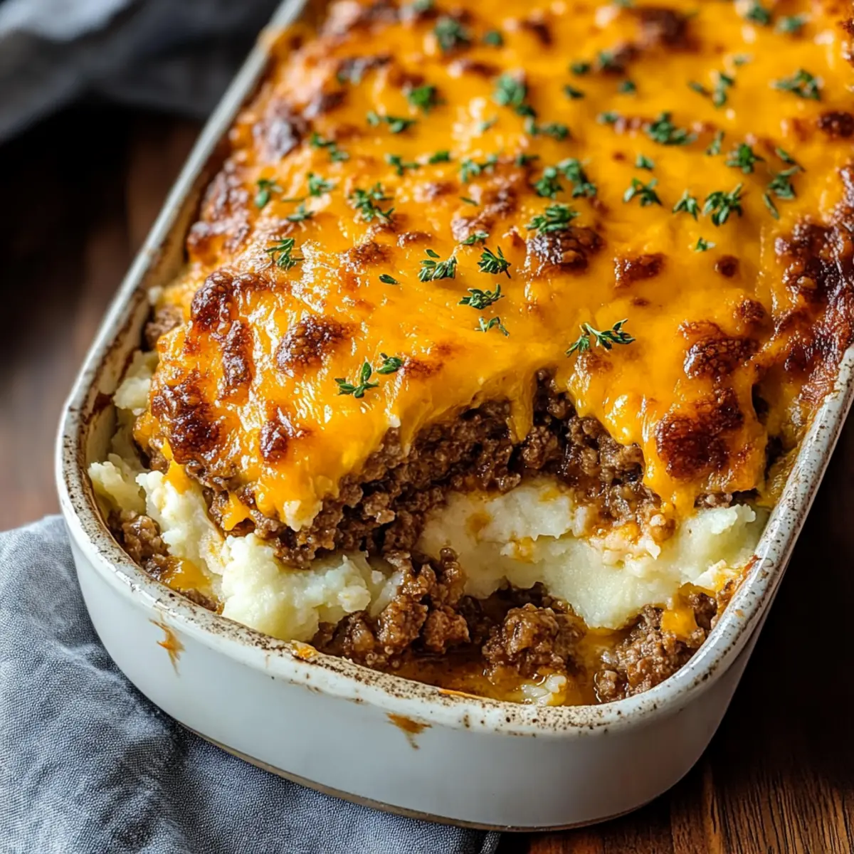 Meatloaf with Mashed Potatoes and Cheese
