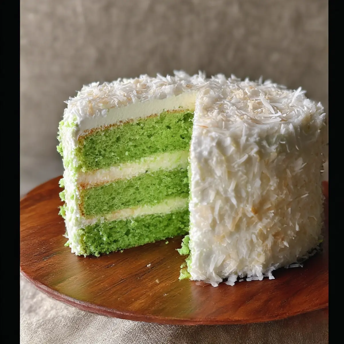 Pandan Coconut Cake
