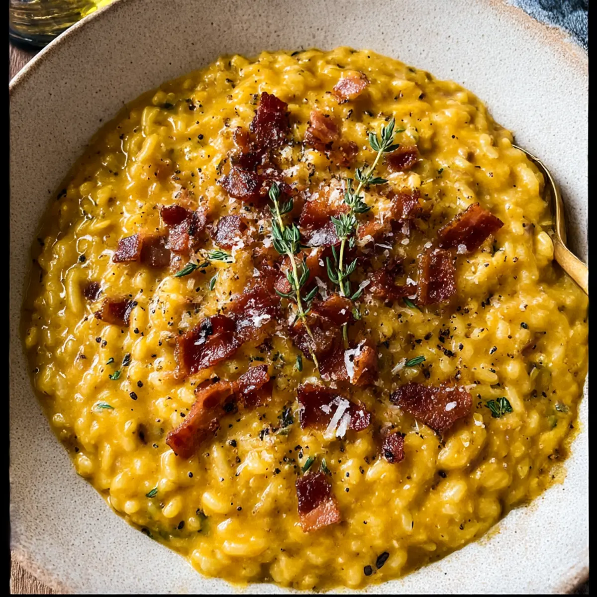 Pumpkin Risotto with Bacon & Parmesan