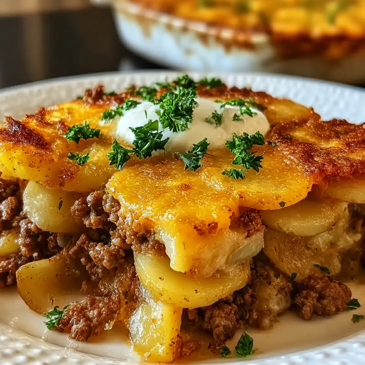 Healthy Loaded Beef and Potato Bake
