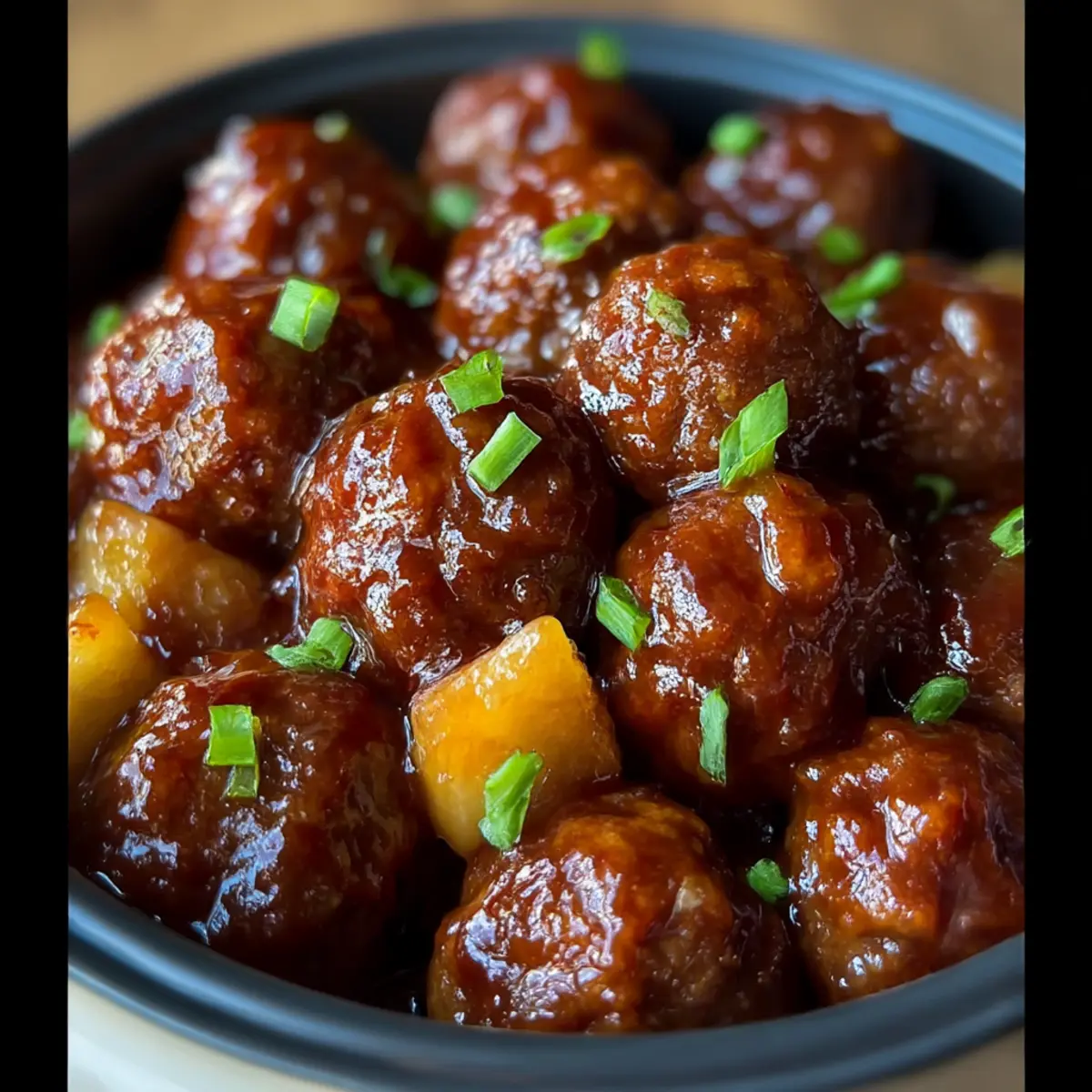 Slow Cooker Pineapple Barbecue Meatballs