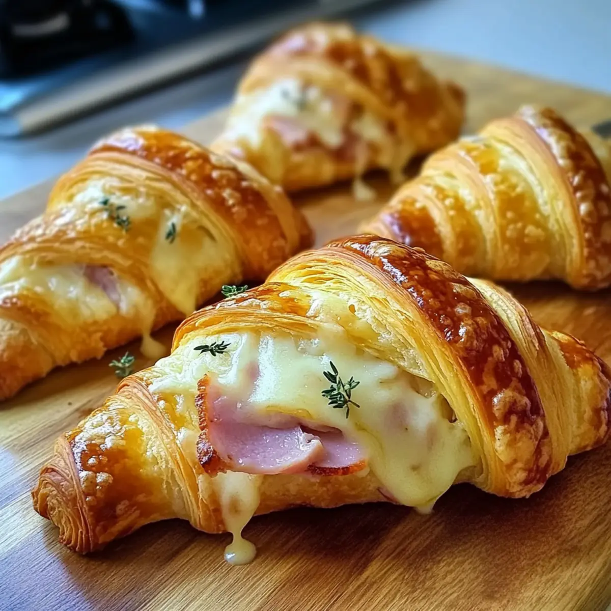 Baked Ham and Cheese Croissants